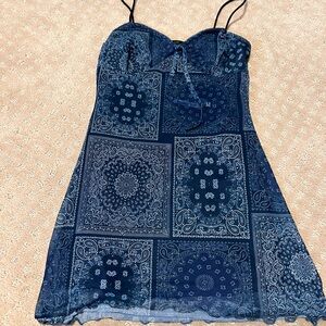 Urban Outfitters Blue Paisley Mini Dress